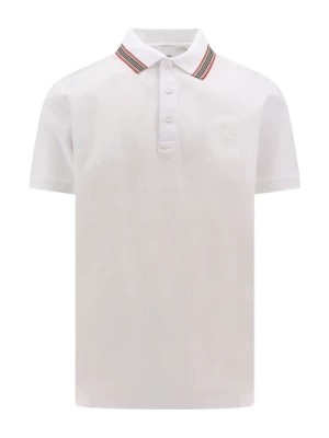 Zdjęcie produktu Biała Koszulka Polo z Haftem Logo Burberry