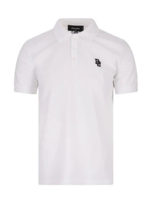 Zdjęcie produktu Biała Koszulka Polo z Haftem Logo Dsquared2