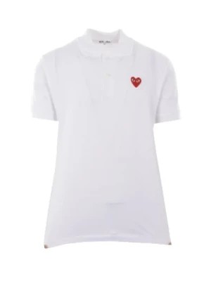Zdjęcie produktu Biała Koszulka Polo z Logo Serca Comme des Garçons Play