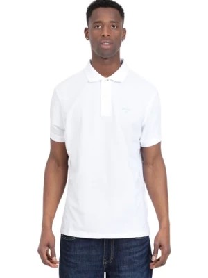 Zdjęcie produktu Biała Koszulka Polo z Niebieskim Logo Barbour
