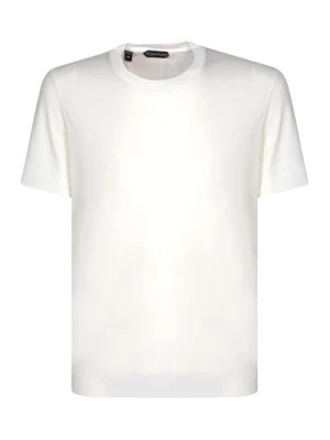 Zdjęcie produktu Biała Koszulka z Bawełnianym Mieszanką O-neck Tom Ford