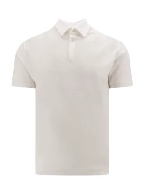 Zdjęcie produktu Biała koszulka z krótkim rękawem i zapięciem na guziki Zanone