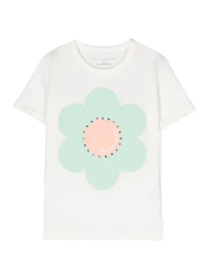 Zdjęcie produktu Biała koszulka z kwiatowym zdobieniem dla dzieci Stella McCartney