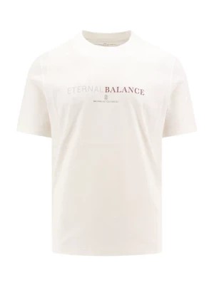 Zdjęcie produktu Biała Koszulka z Logo Brunello Cucinelli