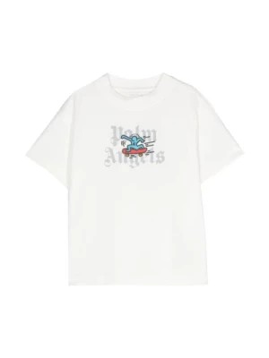 Zdjęcie produktu Biała Koszulka z Nadrukiem i Okrągłym Dekoltem Palm Angels