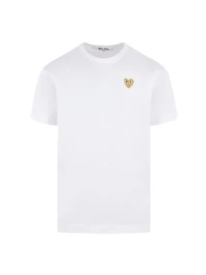 Zdjęcie produktu Biała koszulka z naszywką z logo serca Comme des Garçons Play