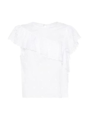 Zdjęcie produktu Biała Koszulka z Organicznej Bawełny z Falbankami Isabel Marant Étoile