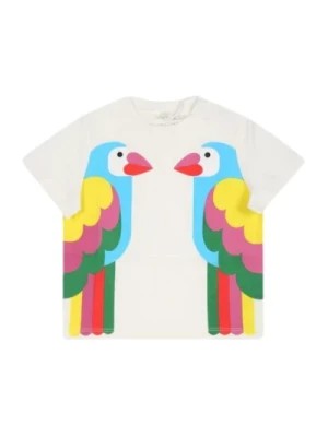 Zdjęcie produktu Biała koszulka z papugami dla dzieci Stella McCartney
