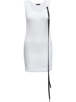 Zdjęcie produktu Biała Krótka Sukienka z Wstążką z Logo Ann Demeulemeester