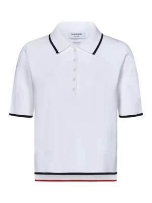 Zdjęcie produktu Biała krótka sweterkowa koszulka polo Thom Browne
