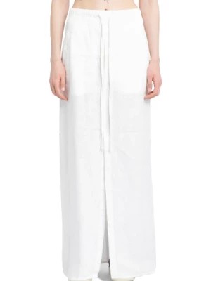 Zdjęcie produktu Biała lniana spódnica maxi z elastycznym pasem Thom Krom