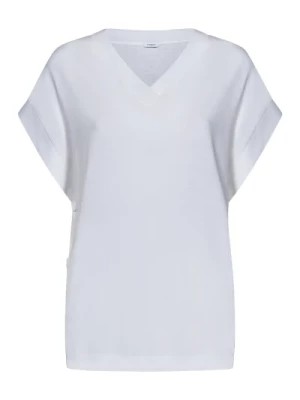 Zdjęcie produktu Biała luźna koszulka z V-neckiem i guzikami Malo
