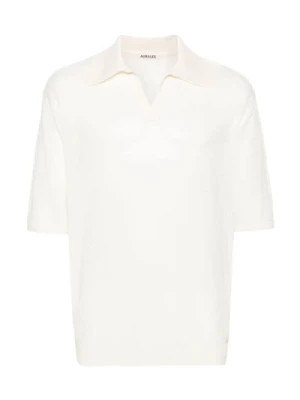 Zdjęcie produktu Biała Mélange Koszulka Polo Auralee