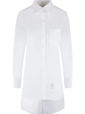 Zdjęcie produktu Biała oversizeowa koszula z bawełnianej popeliny z głębokimi rozcięciami po bokach i z tyłu Thom Browne