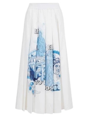Zdjęcie produktu Biała Plisowana Spódnica Midi z Wzorem Roma Iceberg