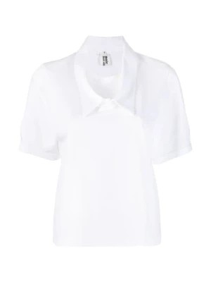 Zdjęcie produktu Biała Polo T-Shirt z Krótkimi Bufiastymi Rękawami Noir Kei Ninomiya