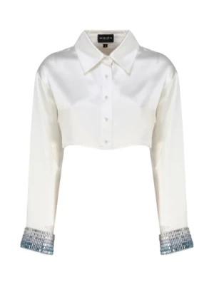 Zdjęcie produktu Biała Satynowa Koszula z Kryształowymi Mankietami Retrofête