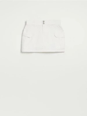 Zdjęcie produktu Biała spódnica mini z kieszeniami cargo House