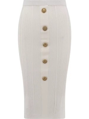 Zdjęcie produktu Biała Spódnica z Elastycznym Pasem Balmain