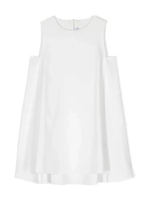 Zdjęcie produktu Biała Sukienka Bez Rękawów z Asymetrycznym Szyfonem Il Gufo