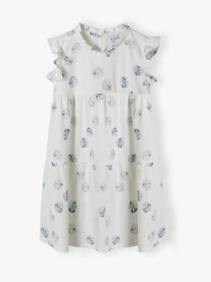 Zdjęcie produktu Biała sukienka dla dziewczynki z morskim nadrukiem 5.10.15.