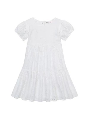 Zdjęcie produktu Biała sukienka dziewczęca z falbanką Minoti