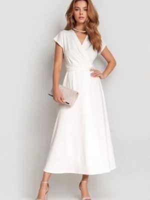 Zdjęcie produktu Biała Sukienka Kopertowa Chloriera