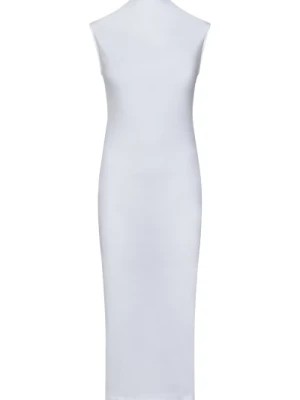 Zdjęcie produktu Biała Sukienka Midi z Bawełny Żakardowej Armarium