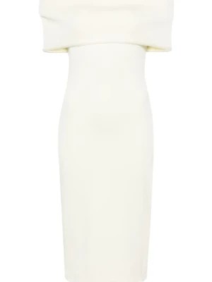 Zdjęcie produktu Biała Sukienka Slim Off-Shoulder Bottega Veneta