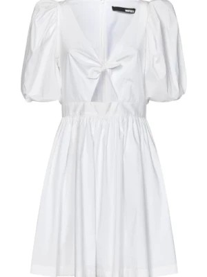 Zdjęcie produktu Biała Sukienka z Bawełnianym Puff Rękawem Rotate Birger Christensen