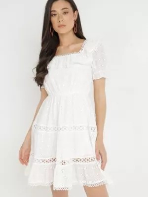 Zdjęcie produktu Biała Sukienka z Bawełny Phinesilea