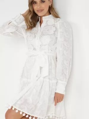 Zdjęcie produktu Biała Sukienka z Bawełny Pyrhiala