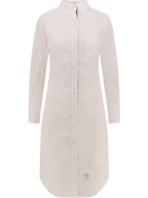 Zdjęcie produktu Biała Sukienka z Bawełny z Kołnierzykiem Thom Browne