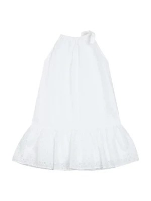 Zdjęcie produktu Biała Sukienka z Haftowanymi Kwiatami dla Dziewczynek Philosophy di Lorenzo Serafini