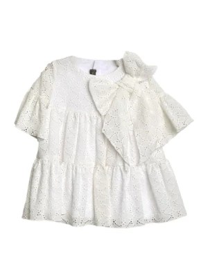 Zdjęcie produktu Biała Sukienka z Koronką i Kokardą Little Bear