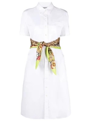 Zdjęcie produktu Biała Sukienka z Krótkimi Rękawami i Kieszeniami Moschino