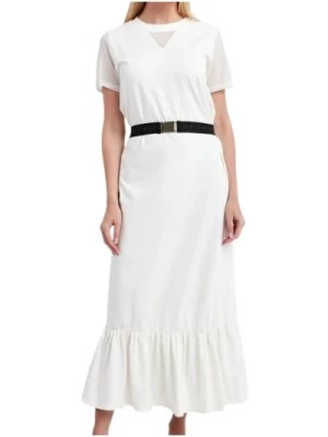 Zdjęcie produktu Biała Sukienka z Wstawami z Siatki Liu Jo
