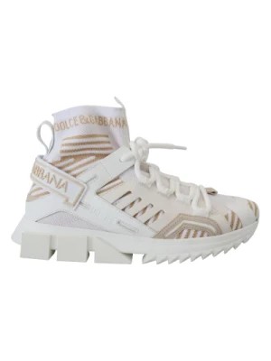 Zdjęcie produktu Białe Beżowe Sorrento Casual Sneakers Dolce & Gabbana
