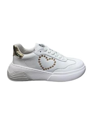 Zdjęcie produktu Białe Casualowe Syntetyczne Sneakersy dla Kobiet Moschino