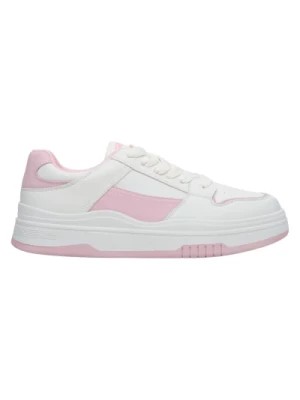 Zdjęcie produktu Białe i Różowe Skórzane Sneakersy Estro