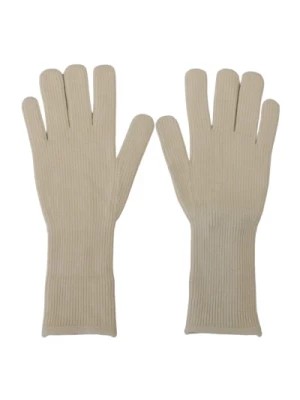 Zdjęcie produktu Białe Kaszmirowe Dziane Rękawiczki Męskie Białe Kaszmirowe Dziane Zimowe Rękawiczki dla Mężczyzn Dolce & Gabbana
