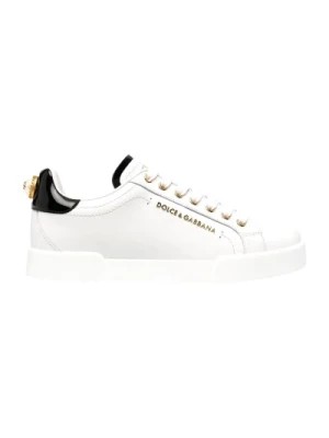 Zdjęcie produktu Białe Logo-Embellished Low-Top Sneakers Dolce & Gabbana