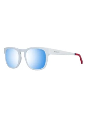 Zdjęcie produktu Białe męskie okulary przeciwsłoneczne z lustrzanymi soczewkami Gant