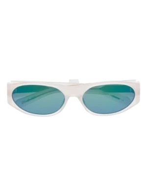 Zdjęcie produktu Białe Okrągłe Okulary Przeciwsłoneczne z Tintowanymi Szkłami Flatlist