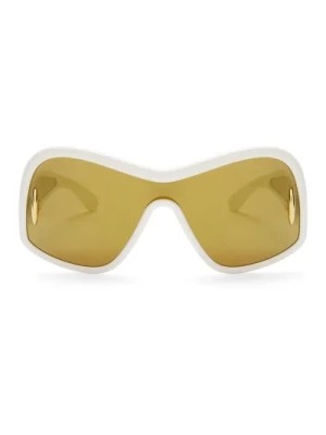 Zdjęcie produktu Białe Okulary Maskowe z Złotą Soczewką Loewe