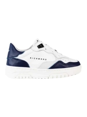 Zdjęcie produktu Białe płaskie buty z niebieskimi detalami John Richmond