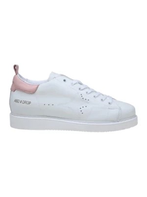 Zdjęcie produktu Białe/Różowe Skórzane Sneakersy Zapięcie na Sznurowadła Ama Brand