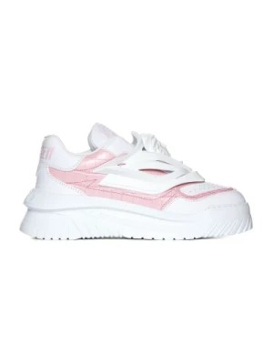 Zdjęcie produktu Białe Różowe Sneakersy Panelowe Versace