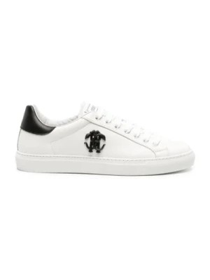 Zdjęcie produktu Białe Skórzane Sneakersy dla Mężczyzn Roberto Cavalli