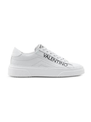 Zdjęcie produktu Białe Skórzane Sneakersy z Bocznym Logo Valentino